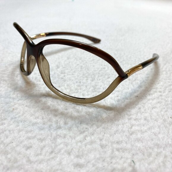 Tom Ford  Jennifer TF8 38F 61/16/120 Brown Gold Trim Sunglasses - Picture 1 of 14